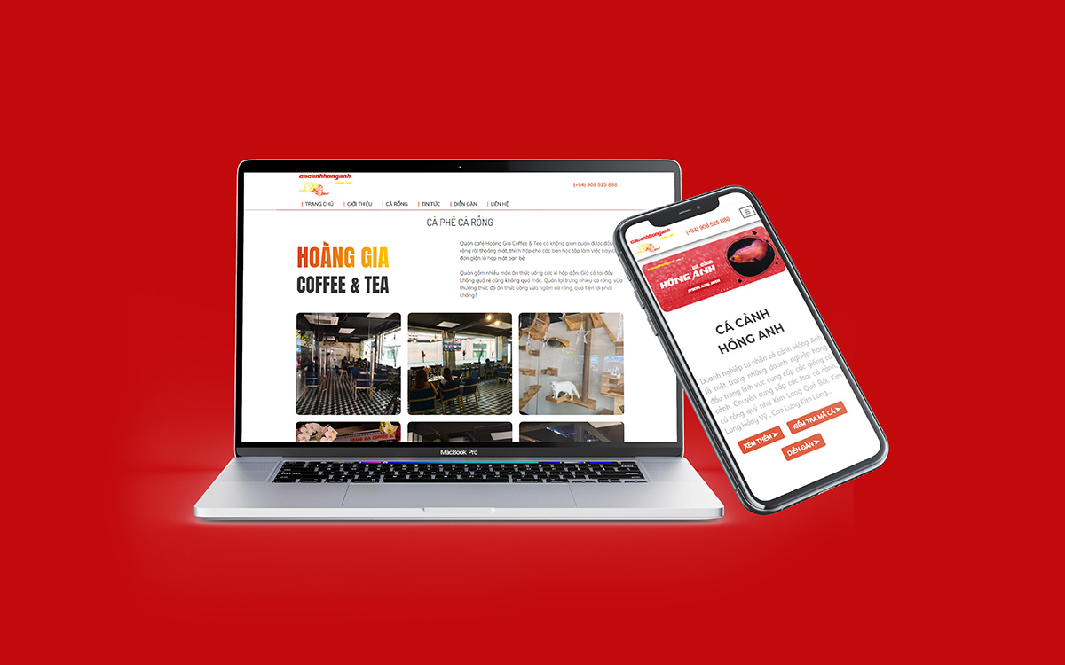 Thiết kế website Cá cảnh Hồng Anh