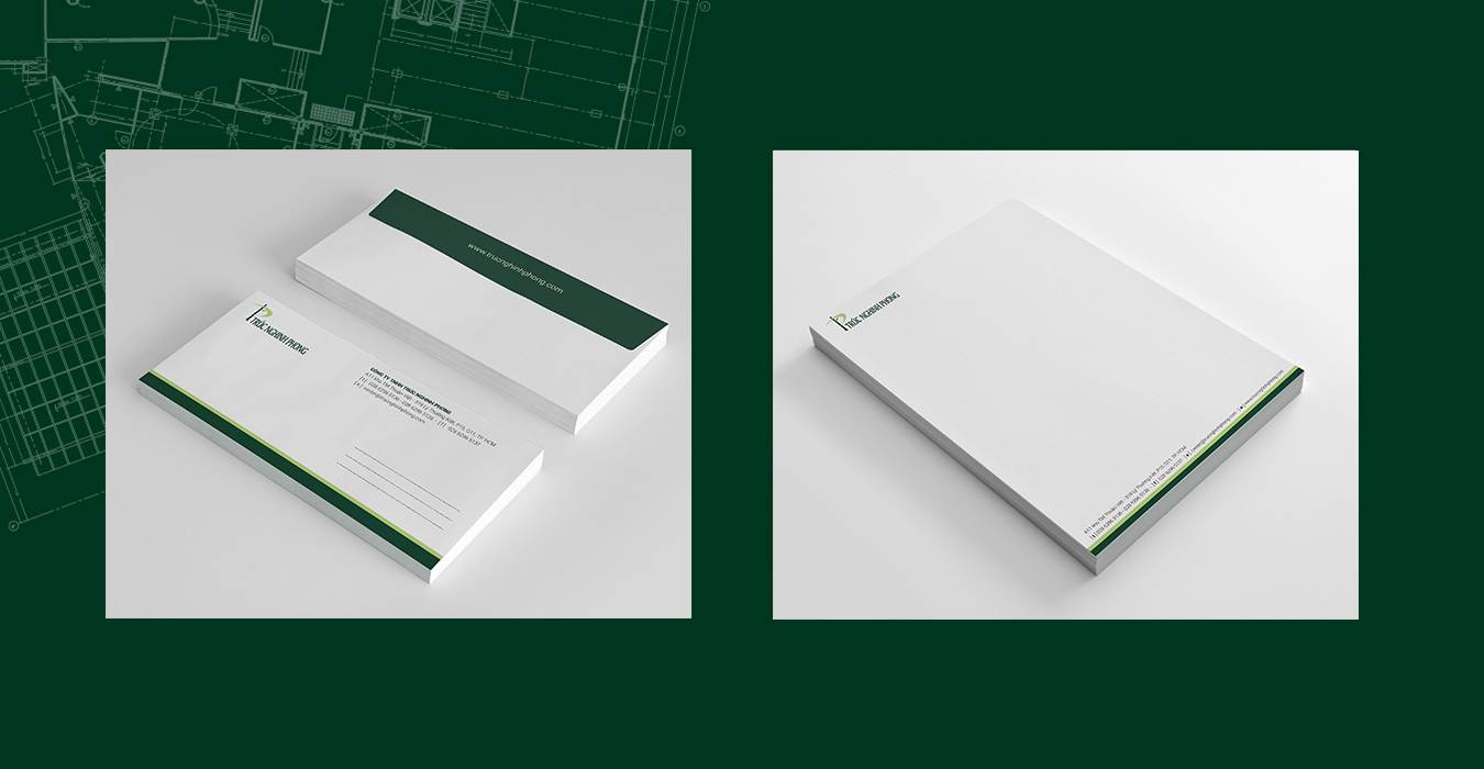 Thiết kế bộ nhận diện thương hiệu công ty xây dựng Trúc Nghinh Phong