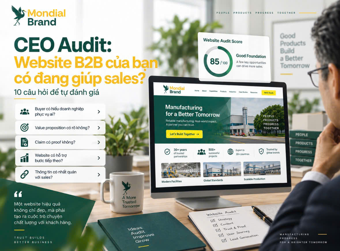 Website B2B như hạ tầng niềm tin trước khi khách hàng gặp sales