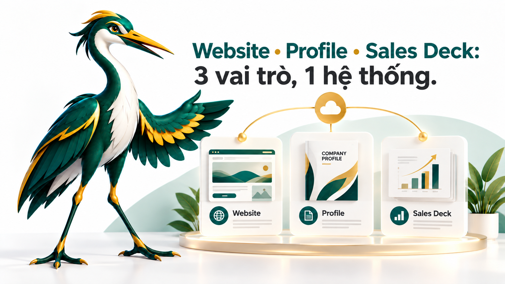Website hồ sơ năng lực và bộ thuyết trình bán hàng có ba vai trò trong một hệ thống