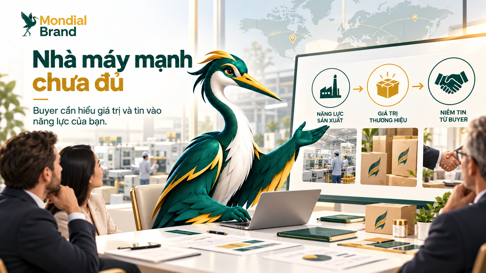 Biến năng lực sản xuất thành câu chuyện thương hiệu giúp buyer hiểu và nhớ doanh nghiệp